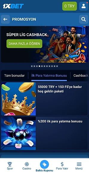 1xbet promosyonlar